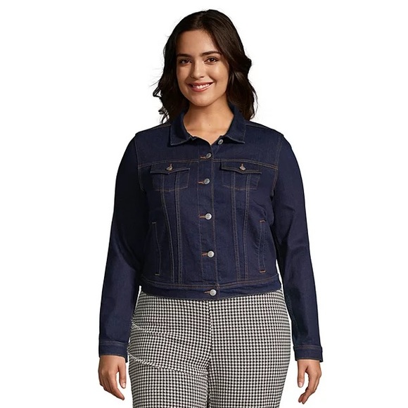 L 14/16 Land’s End Denim Trucker Jacket - Picture 1 of 5